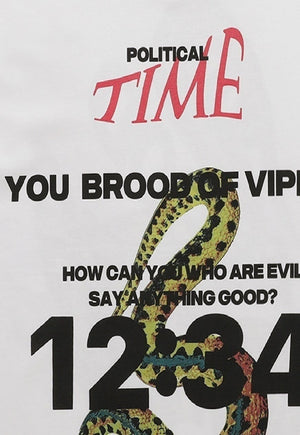 Bible print t-shirt snake print tee retro punk top in white