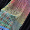 Sparkly mesh top Rainbow vest embellished Gay sleeveless t-shirt rave rhinestone tank transparent LGBT see-through blouse carnival crochet