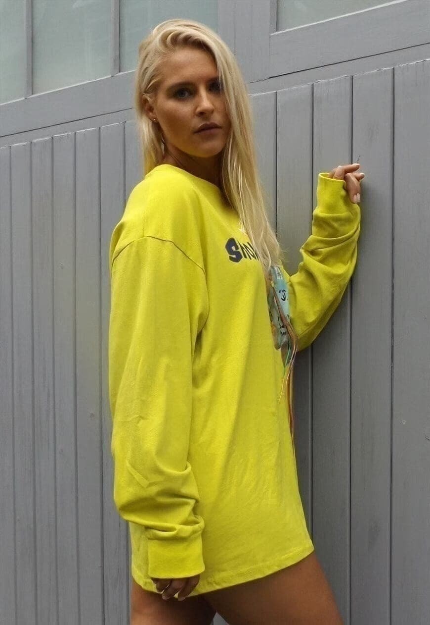 Cyberpunk sweatshirt fluorescent graffiti grunge thin top