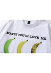 Banana t-shirt grunge long sleeve tee retro punk top white