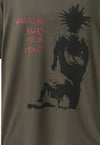 Punk t-shirt spiky hair print tee retro grunge top in brown