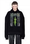 Gothic hoodie sword top slogan premium jumper in white