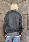 Python fleece aviator jacket handmade snake bomber grey