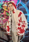 Cow fleece bomber reversible handmade animal print jacket