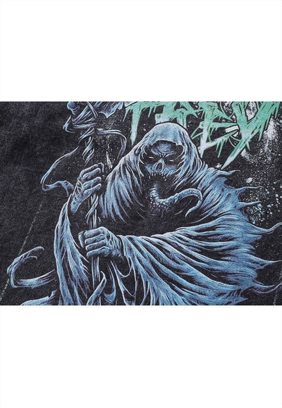 Grim reaper t-shirt vintage wash death top long gothic tee