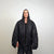 Hooded oversize bomber jacket black baggy punk utility