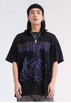 Creepy forest t-shirt Gothic tee punk graffiti top in black