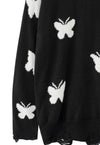 Butterfly sweater psychedelic jumper knitted rave top black