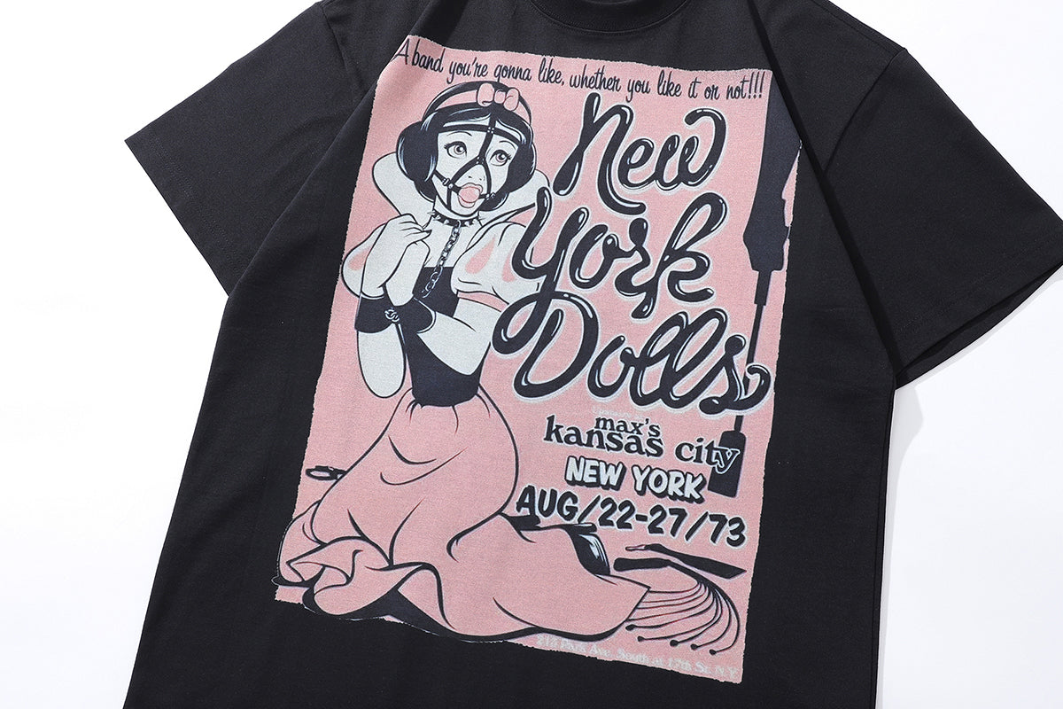 Bondage t-shirt princess print tee retro s&m top in CREAM