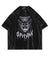 Cat print t-shirt Sphynx tee retro Egypt grunge top in Black