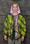 Raver bomber pink reversible punk jacket detachable puffer