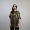 Silver sequin t-shirt glitter top sparkle jumper party pullover glam rock jumper fancy dress embellished going out tee in metallic grey