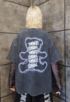 Grunge teddy t-shirt premium vintage wash bear tee in grey