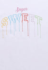 Sugar sweet t-shirt rainbow print tee retro slogan top white