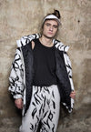 Gothic fleece bomber 2 in1 detachable handmade zebra jacket