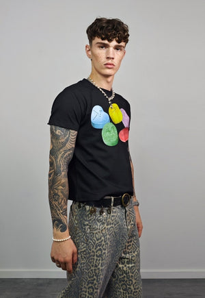 Candy print t-shirt slim fit unisex techno tee raver top