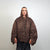 Hooded oversize bomber jacket brown baggy punk utility