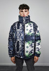 Horror bomber reversible creepy jacket detachable puffer