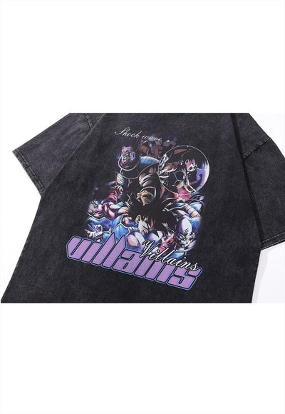 Anime villains t-shirt old Japanese cartoon tee retro top