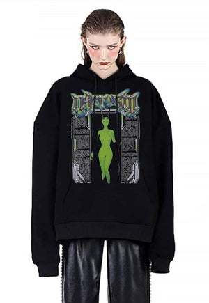 Saint hoodie Gothic pullover raver top punk slogan jumper