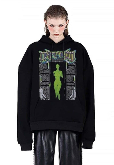 Saint hoodie Gothic pullover raver top punk slogan jumper