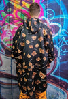 Teddy bear jacket handmade punk windbreaker in black