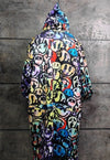 Emoji jacket handmade rave smile windbreaker in purple