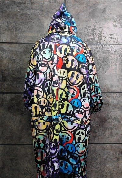 Emoji jacket handmade rave smile windbreaker in purple