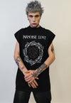 Tattoo print sleeveless t-shirt Gothic tank top ethnic vest