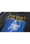 God print hoodie ugly slogan pullover grunge top acid grey