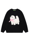 Dog patchwork sweater fluffy jumper puppy top in cream