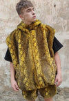 Snake fleece jacket detachable handmade python bomber yellow