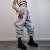 Unicorn fur joggers winter raver pants fluffy rainbow trousers skiing fleece tie-dye overalls festival bottoms burning man pants pastel pink