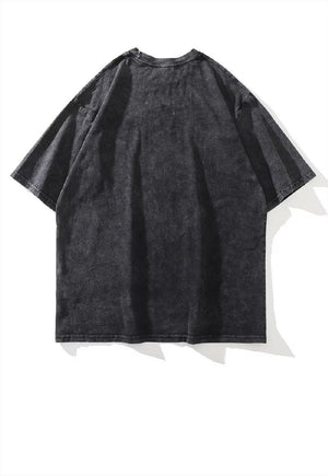 Doll print t-shirt horror movie tee creep top vintage grey