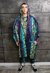 Tie-dye snake jacket handmade python windbreaker in purple