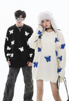 Butterfly sweater psychedelic jumper knitted rave top white