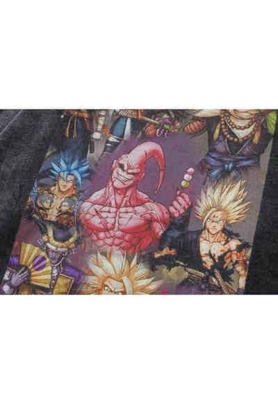 Dragon ball Z hoodie anime pullover Japanese top acid grey