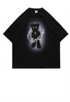 Spooky t-shirt retro teddy bear tee gothic chain top brown