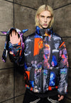 Raver bomber cyber jacket handmade detachable grunge puffer