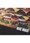 Burger print t-shirt monster tee fast food top vintage grey