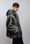 Oil wash faux fur bomber detachable premium fleece jacket