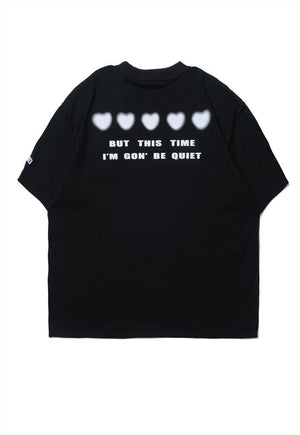 Graffiti heart tee spray paint grunge y2k t-shirt black