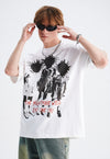 Punk cartoon t-shirt spiky hair tee retro grunge top white