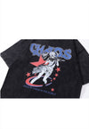 Anime t-shirt chaos slogan tee retro Japanese top in grey