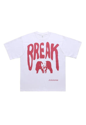 Lesbian tshirt girl kiss top break slogan graffiti tee white