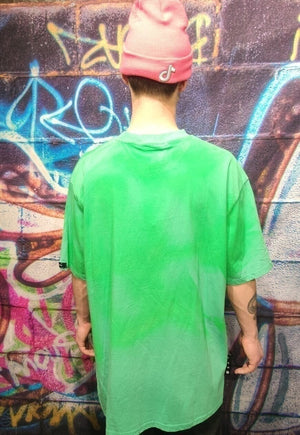 Paint splatter t-shirt Graffiti tee in fluorescent green