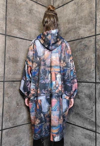 Baroque print jacket handmade religion windbreaker in multi