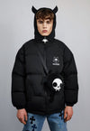 Devil horn jacket black grunge puffer retro Anime bomber