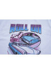 Mustang car t-shirt dice print tee retro racing top in white