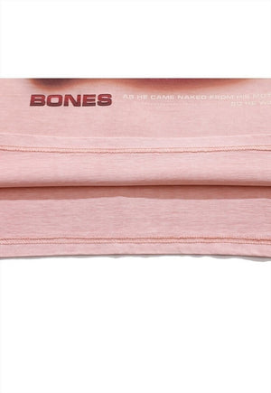 Bones print t-shirt zombie tee grunge corpse top pastel pink